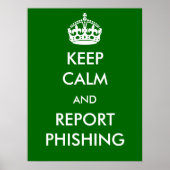 Houd kalm en Rapport het Phishing Poster (Voorkant)