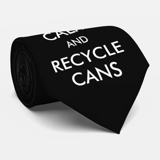 Houd kalm en Recyclen Cans Stropdas (Opgerold)