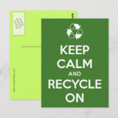 Houd kalm en Recyclen op Briefkaart (Voorkant / Achterkant)