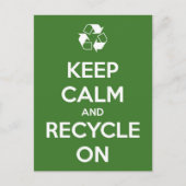 Houd kalm en Recyclen op Briefkaart (Voorkant)