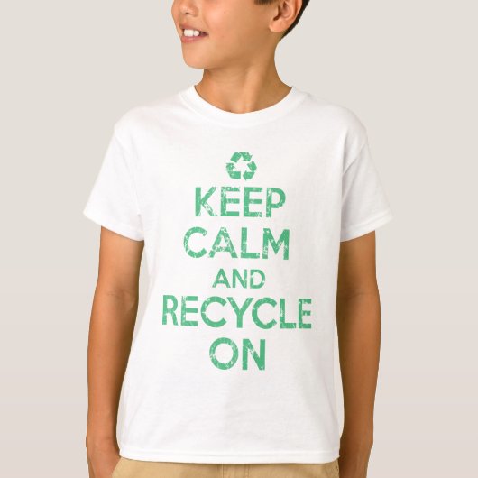 Houd kalm en Recyclen T-shirt (Voorkant)