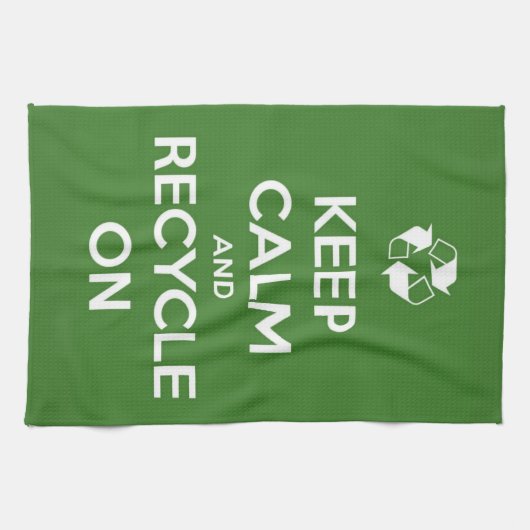 Houd kalm en Recyclen Theedoek (Horizontaal)