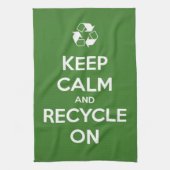 Houd kalm en Recyclen Theedoek (Verticaal)