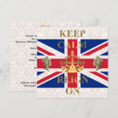 Houd kalm en regent op koninklijk jubileum kaart (Voorkant / Achterkant)