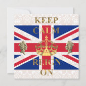 Houd kalm en regent op koninklijk jubileum kaart (Voorkant)