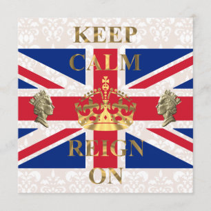 Houd kalm en regent op koninklijk jubileum kaart