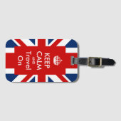 Houd kalm en reis op Britse vlag Bagagelabel (Voorkant (horizontaal))