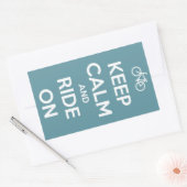Houd kalm en Ride op blauwe stickers (Envelop)