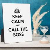 Houd kalm en roep de baas fotoplaat (Zijkant)