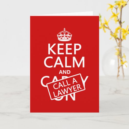 Houd Kalm en roep een Advocaat (in om het even Kaart (Gele Bloem)