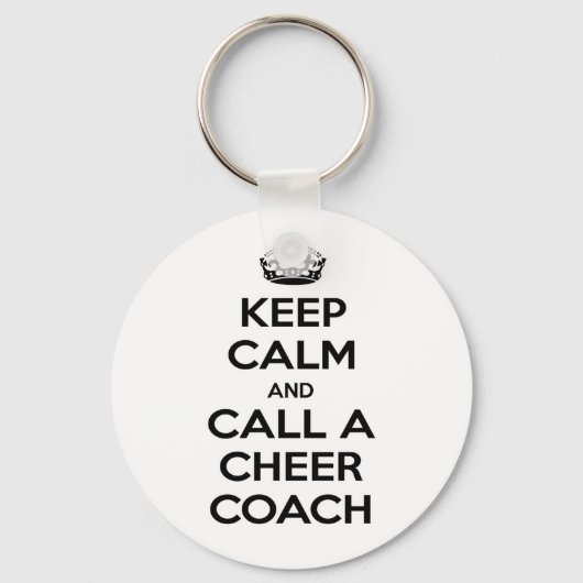 Houd Kalm en roep een Kop Coach Sleutelhanger (Voorkant)