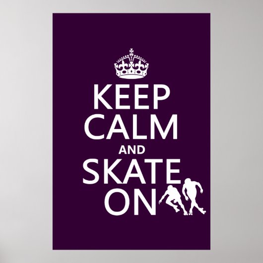 Houd kalm en Schaats aan (rollerskaters) Poster (Voorkant)