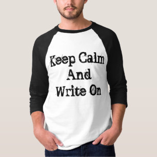 Houd kalm en schrijf aan t-shirt