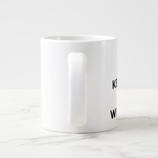 Houd kalm en schrijf krijgt mok (Achterkant)