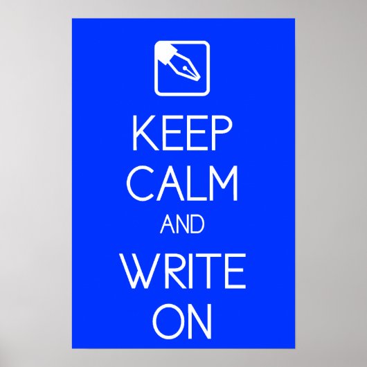 Houd kalm en schrijf op druk poster (Voorkant)