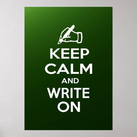 Houd kalm en schrijf op meme poster (Voorkant)