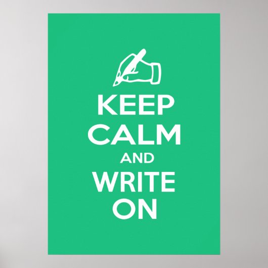 Houd kalm en schrijf op meme poster (Voorkant)