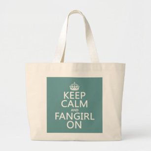 Houd kalm en schuim aan (in alle kleuren) grote tote bag