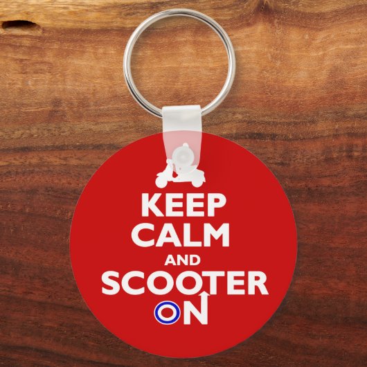 Houd kalm en Scooter op Sleutelhanger (Voorkant)