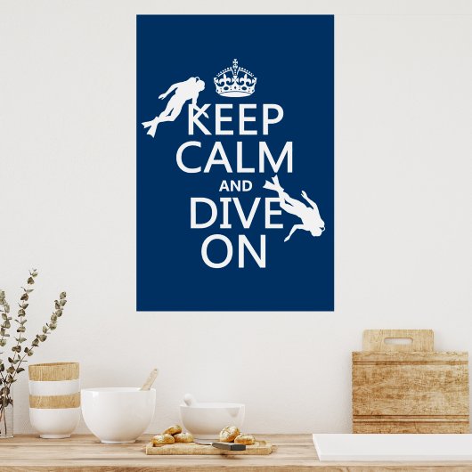 Houd kalm en (scuba) duik op (in om het even welke poster (Keuken)