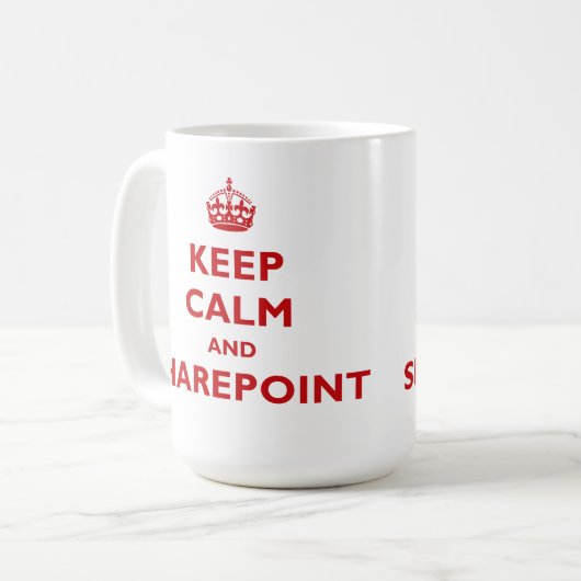 Houd kalm en SharePoint - Mok (Voorkant links)