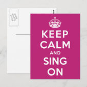 Houd kalm en Sing aan Briefkaart (Voorkant / Achterkant)