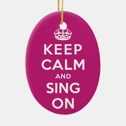 Houd kalm en Sing aan Keramisch Ornament (Achterkant)