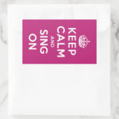 Houd kalm en Sing aan Rechthoekige Sticker (Tas)
