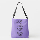 Houd kalm en Sing op aangepaste naam en kleurtasse Crossbody Tas (Achterkant)