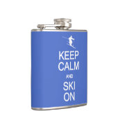 Houd kalm en skie op aangepaste kolf heupfles (Rechts)