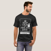 Houd kalm en sla de datum lesbische bruiloft t-shirt (Voorkant volledig)