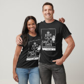 Houd kalm en sla de datum lesbische bruiloft t-shirt (Unisex)