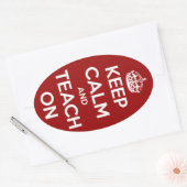 Houd kalm en sla op rode, ovale stickers (Envelop)