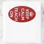 Houd kalm en sla op rode, ovale stickers (Tas)