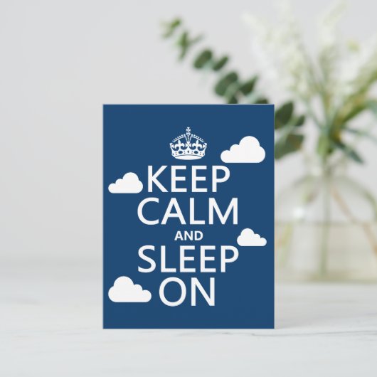 Houd Kalm en Slaap (pas kleur aan) Briefkaart (Staand voorkant)