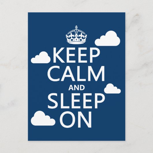 Houd Kalm en Slaap (pas kleur aan) Briefkaart (Voorkant)
