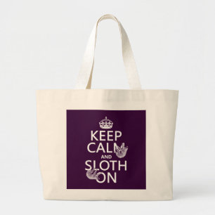 Houd kalm en Sleuf aan Grote Tote Bag