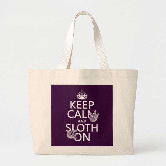 Houd kalm en Sleuf aan Grote Tote Bag (Voorkant)