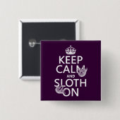 Houd kalm en Sleuf aan Vierkante Button 5,1 Cm (Voorkant /achterkant)