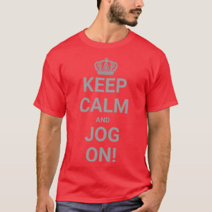 Houd kalm en sluit aan op zilver t-shirt