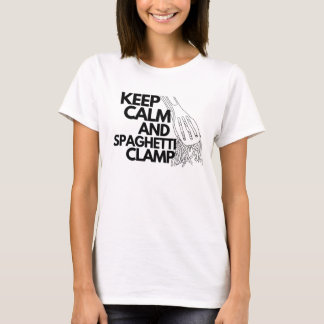 Houd kalm en spaghetti klem t-shirt