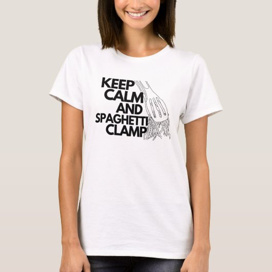 Houd kalm en spaghetti klem t-shirt (Voorkant)