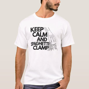 Houd kalm en spaghetti klem t-shirt