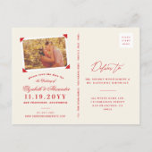 Houd kalm en sparen de Datum Vlaams Manuscript Fun Aankondigingskaart (Achterkant)