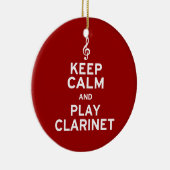 Houd kalm en speel Clarinet Keramisch Ornament (Rechts)