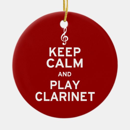 Houd kalm en speel Clarinet Keramisch Ornament (Voorkant)