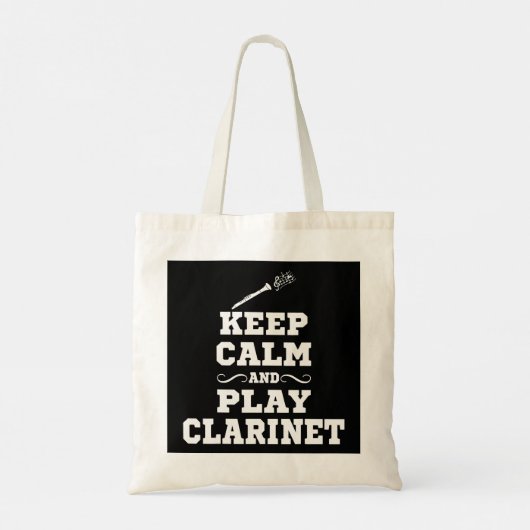 Houd kalm en speel Clarinet Shirt Funny Clarinet P Tote Bag (Achterkant)
