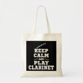 Houd kalm en speel Clarinet Shirt Funny Clarinet P Tote Bag (Voorkant)