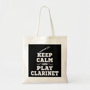 Houd kalm en speel Clarinet Shirt Funny Clarinet P Tote Bag