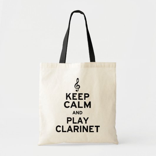 Houd kalm en speel Clarinet Tote Bag (Voorkant)